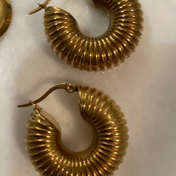 Gold Hoop Earrings - Picture 2 of 2